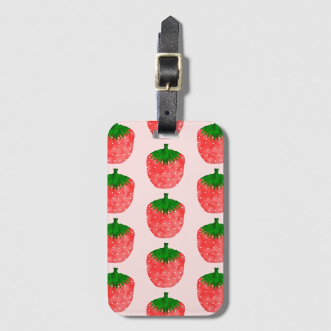 Etiqueta De Bagagem Strawberry Pattern (Frente Vertical)