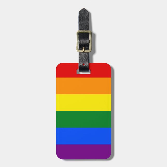 Etiqueta De Bagagem Stripe arco-íris LGBT (Frente Vertical)
