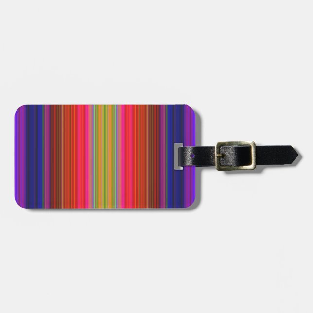 Etiqueta De Bagagem Stripes Arco-íris (Frente Horizontal)