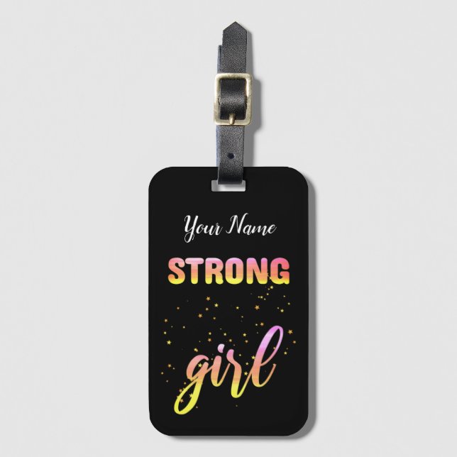 Etiqueta De Bagagem Strong Girl Pastel Star (Frente Vertical)