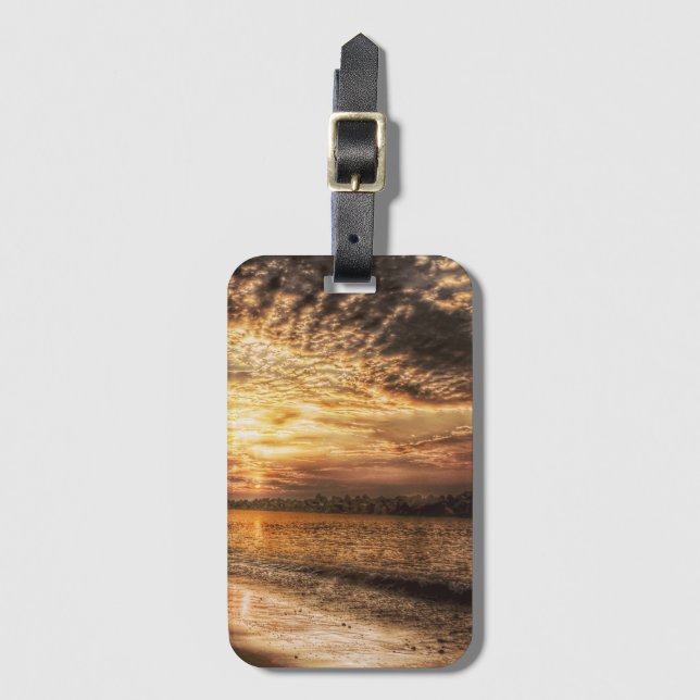 Etiqueta De Bagagem Stuning Beach Sunrise (Frente Vertical)