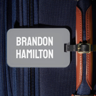 Etiqueta De Bagagem Stylish Trendy Black Out Modern Minimalist Simple