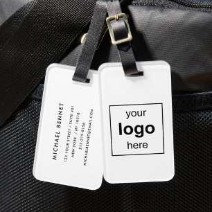 Etiqueta De Bagagem Sua Logomarca Aqui Viagem Negócios Preto E Branco