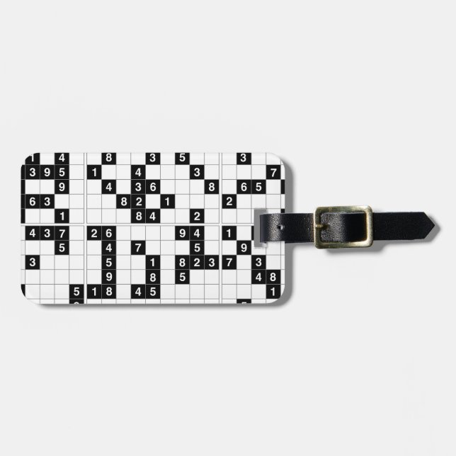 Etiqueta De Bagagem sudoku branco preto (Frente Horizontal)