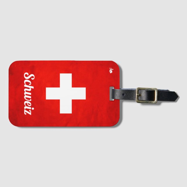 Etiqueta De Bagagem “SUÍÇA equipagem aderente… “ (Frente Horizontal)