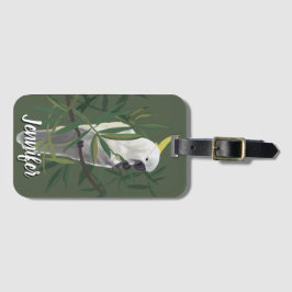 Etiqueta De Bagagem Sulphur-Crested Cockatoo in Tree Illustration