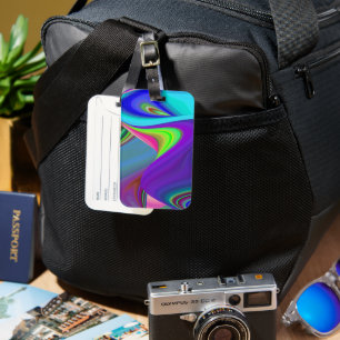 Etiqueta De Bagagem Summersense, Abstrato 3D Rainbowart