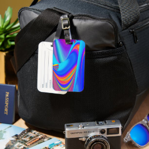 Etiqueta De Bagagem Summersense, Abstrato 3D Rainbowart