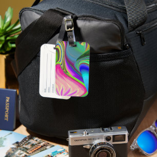 Etiqueta De Bagagem Summersense, Abstrato 3D Rainbowart