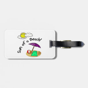 Etiqueta De Bagagem Sun de uma praia