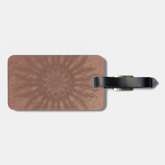 Etiqueta De Bagagem Sunburst boho mandala (Traseira Horizontal)