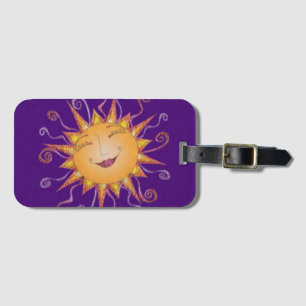 Etiqueta De Bagagem Sunburst feliz brilhante