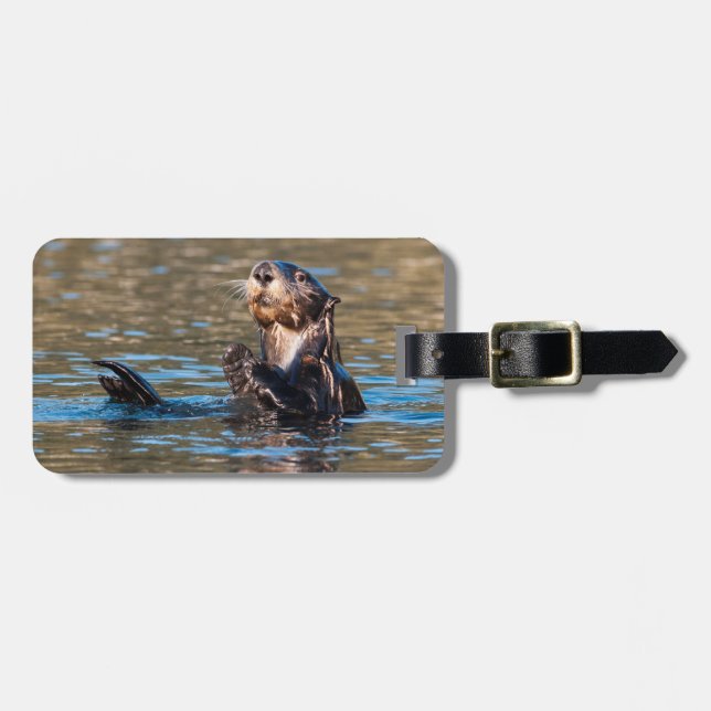 Etiqueta De Bagagem Sunny Sea Otter (Frente Horizontal)