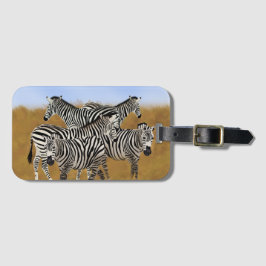 Etiqueta De Bagagem Sunny Serengeti Zebra | Safari Wildlife Adventure
