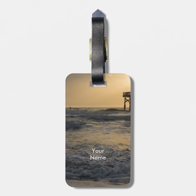 Etiqueta De Bagagem Sunrise e Paddleboard (Traseira Vertical)