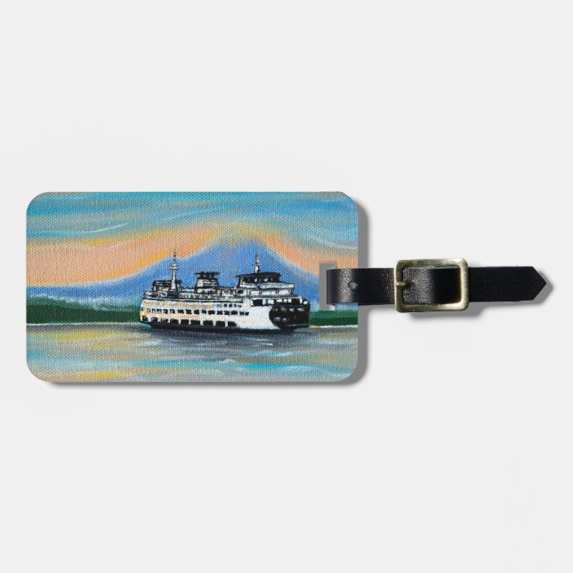 Etiqueta De Bagagem Sunrise Ferry Painting (Frente Horizontal)