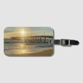 Etiqueta De Bagagem Sunrise na Virgínia Beach Pier LuBags Tag