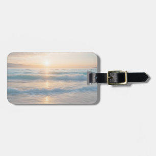 Etiqueta De Bagagem Sunrise Sobre A Praia