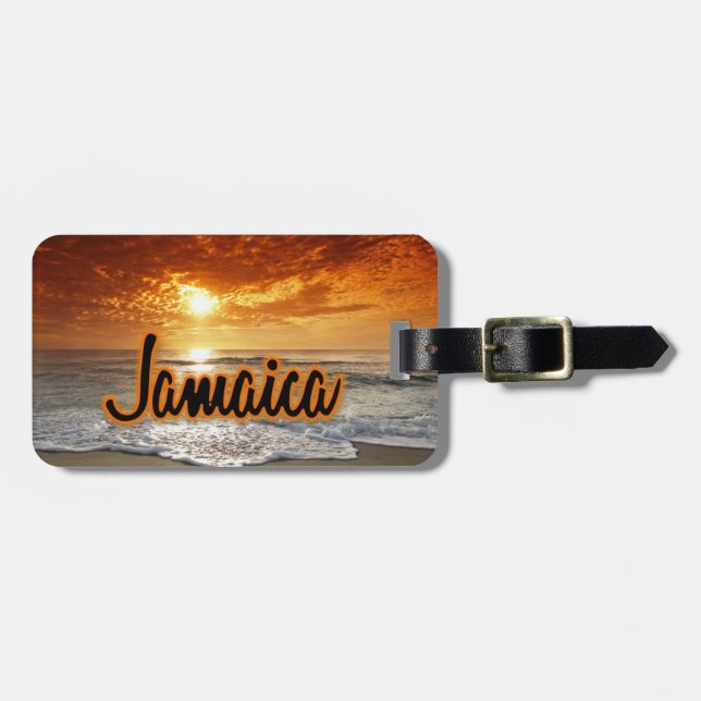 Etiqueta de bagagem sunset Jamaica (Frente Horizontal)