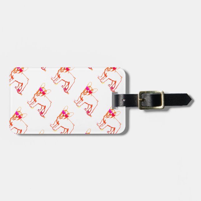 Etiqueta De Bagagem Super Frenchie Bulldog (Frente Horizontal)