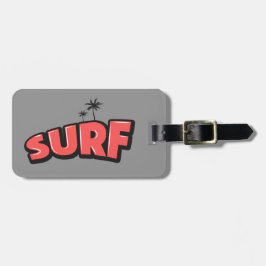 Etiqueta De Bagagem Surf, just surf. In red and gray