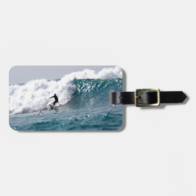 Etiqueta De Bagagem Surf no Havaí! (Frente Horizontal)