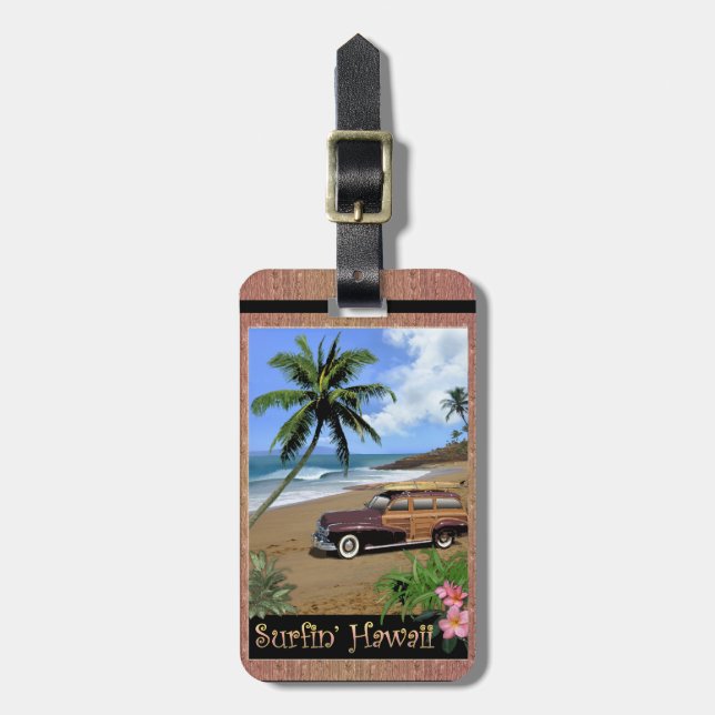 Etiqueta De Bagagem Surfin' Hawaii (Frente Vertical)