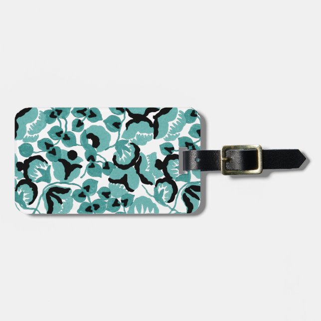 Etiqueta De Bagagem Sweet Pea (Teal) Fine Art (Frente Horizontal)