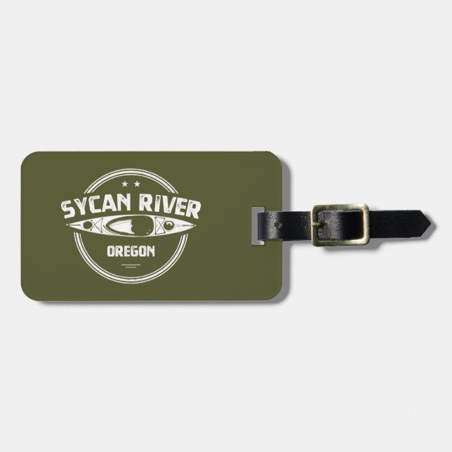 Etiqueta De Bagagem Sycan River Oregon Kayaking (Frente Horizontal)