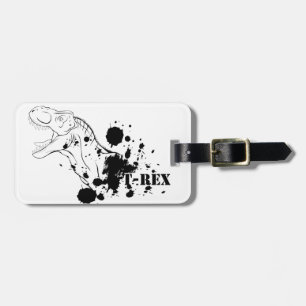 Etiqueta De Bagagem T-Rex (preto e branco)