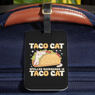 Etiqueta De Bagagem Tacocat Escrito ao Contrário Taco Cat Mexicano