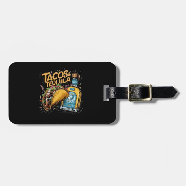 Etiqueta De Bagagem Tacos e Tequila (Frente Horizontal)