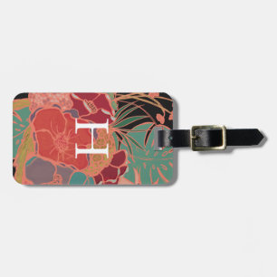 Etiqueta De Bagagem Tag boémio floral Monogrammed da bagagem do