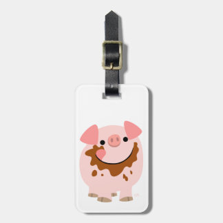 Etiqueta De Bagagem Tag bonito da bagagem do porco dos desenhos