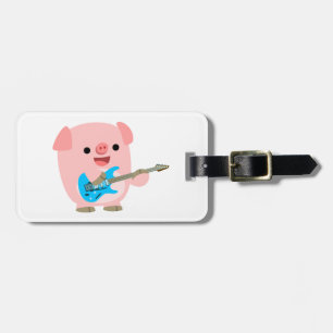 Etiqueta De Bagagem Tag bonito da bagagem do porco dos desenhos