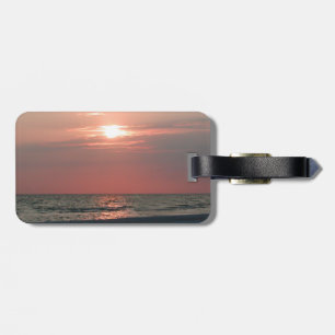 Etiqueta De Bagagem Tag da bagagem com a foto do por do sol bonito