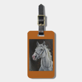 Etiqueta De Bagagem Tag da bagagem com cavalo branco