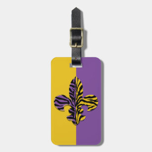 Etiqueta De Bagagem Tag da bagagem da flor de lis do tigre