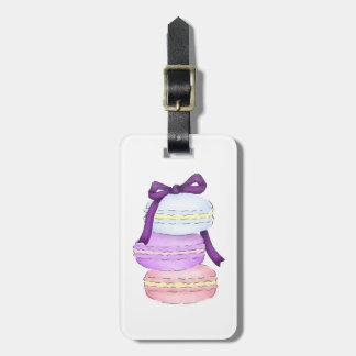 Etiqueta De Bagagem Tag da bagagem da pilha de Macaron da aguarela