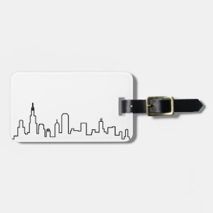 Etiqueta De Bagagem Tag da bagagem da skyline de Chicago