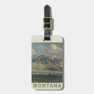 Etiqueta De Bagagem Tag da bagagem das viagens vintage de Montana EUA