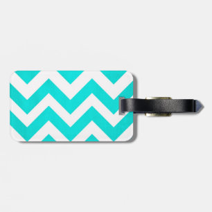 Etiqueta De Bagagem Tag da bagagem de Chevron da cerceta com correia