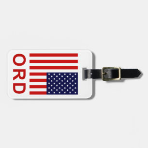 Etiqueta De Bagagem Tag da bagagem de Chicago ORD (adicione sua