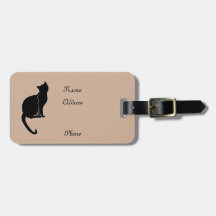 Tag da bagagem do gato preto