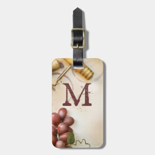 Etiqueta De Bagagem Tag da bagagem do monograma do parafuso da cortiç