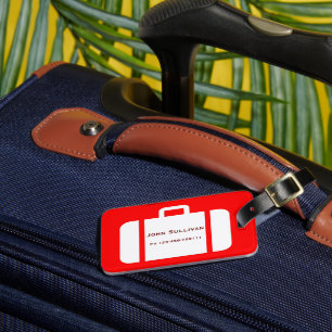 Etiqueta De Bagagem Tag distintivo vermelho e amarelo brilhante da