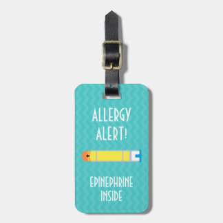 Etiqueta De Bagagem Tag do alerta da alergia da epinefrina para o jogo