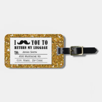 Tag Dourado da bagagem do brilho do bigode