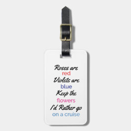 Etiqueta De Bagagem Tag Engraçado de Bagagem de Cruzeiro feminino