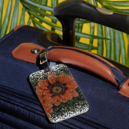 Etiqueta De Bagagem Tag Laranja Daisy Balls